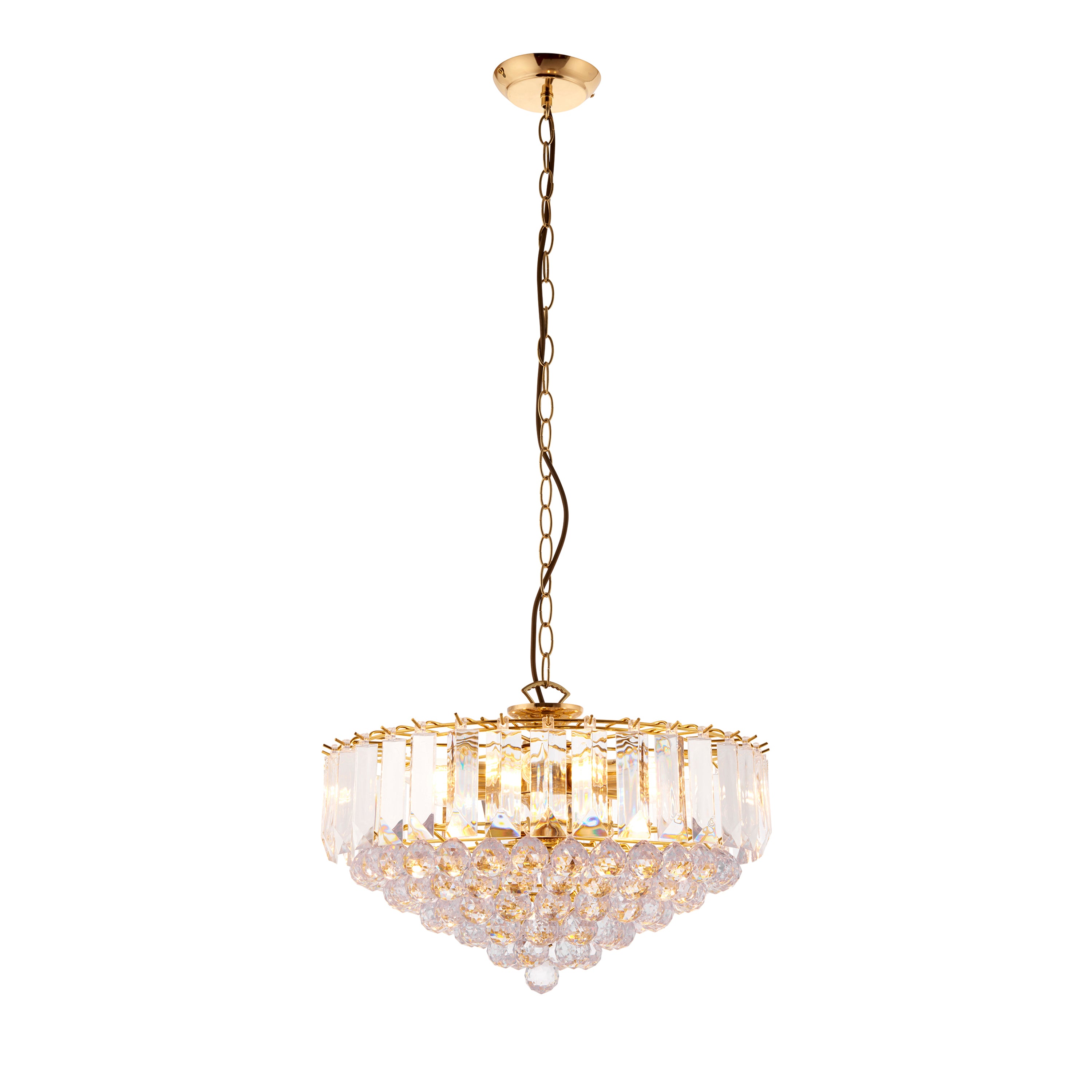 Maybel Chrome & Crystal Pendant Light Medium